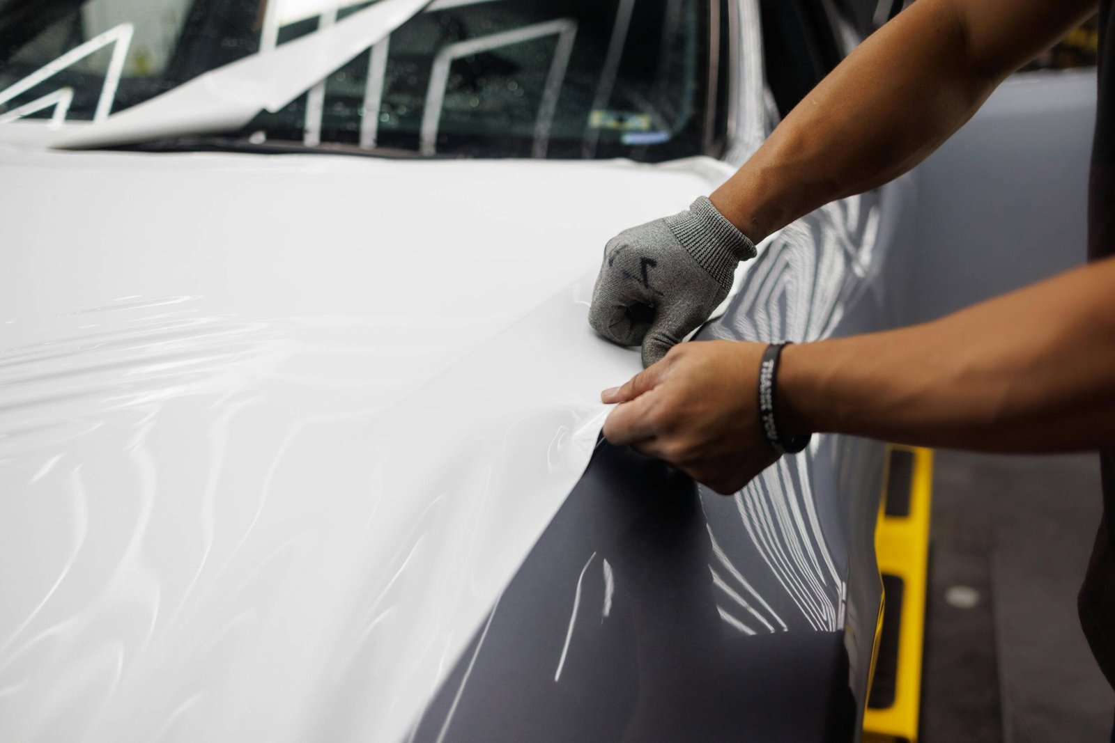 Car Getting Wrapped Car Vinyl Wrap Richmond Hill - MDM Auto detail